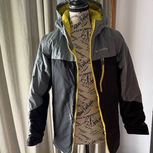 Columbia Boys Black and Gray Performance Jacket with Yellow Accents